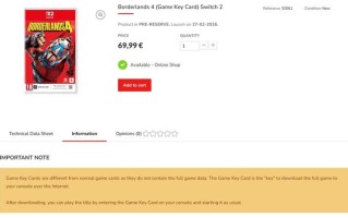 消息称Switch 2版《无主之地4》游戏2月27日发行