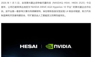 禾赛被英伟达选定为激光雷达合作伙伴，推动L4级车队规模化部署