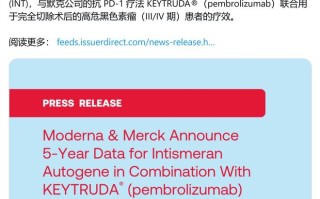 美德纳携手默沙东创造新里程碑：癌症疫苗5年复发风险降低49%