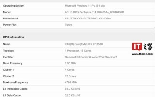 华硕准备英特尔 PTL 版 ROG 幻 14 笔记本，搭酷睿 Ultra X7 358H
