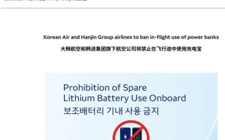 韩国五家航司下周一开始禁止机舱内使用充电宝